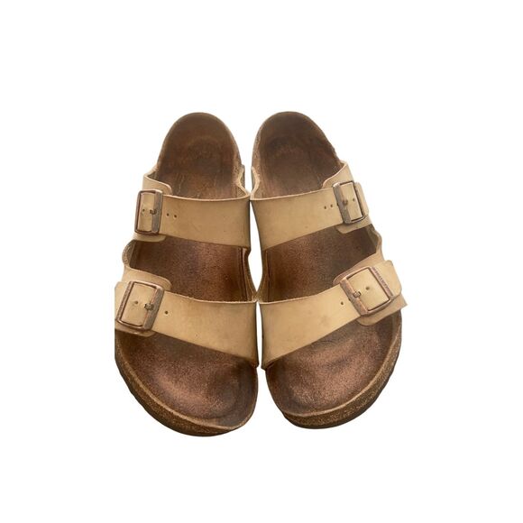 BIRKENSTOCK  Leather Slides Sandals Shoes size 11 - Picture 1 of 15